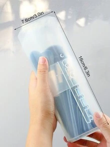 1pc Clear And Simple Scalable Storage Bucket For Makeup Brushes And Pens, Portable And Suitable For Travel - Clear - View 3