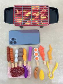 1個迷你廚房玩具套裝,包括燒烤配件和露營烹飪套裝,適用於復活節禮品籃、生日禮物、戶外和沙灘遊戲,適合男孩和女孩 - 彩色 - 查看 12