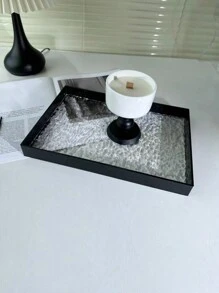 1入黑白條紋水紋裝飾收納盒,亞克力材質 - 無色 - 查看 3