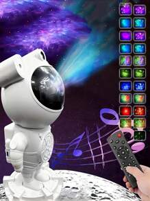 1 件太空人星空投影儀夜燈,usb 燈光投影儀,您可以播放音樂和北極光星空投影儀,給親朋好友送禮物,使用這款宇航員投影儀燈,將您的房間變成充滿星星的銀河! - 白色 - 查看 2