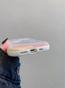 Ốp điện thoại chống sốc, viền màu kem họa tiết sóng, tương thích với iPhone, phiên bản quốc tế, không phải phiên bản nội địa. - Nhiều màu - Xem 4