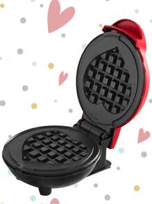Waflera Eléctrica Para Waffles En Forma De Corazon Portatil - Rojo - Ver 3