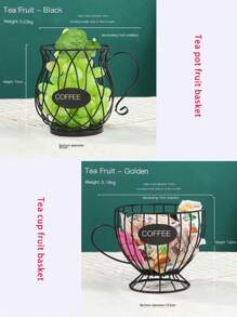 1個咖啡豆架大容量k杯咖啡豆架廚房水果收納櫃檯咖啡吧金屬咖啡膠囊收納籃 - 茶杯水果籃 - 查看 4