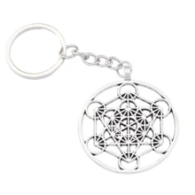 1pc Fashionable Antique Silver Cubic Charm Pendant Keychain - Antique Silver - View 2