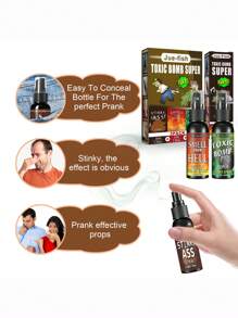 放屁噴霧,惡作劇有趣持久氣味娛樂搞笑笑話臭減壓玩具 - 具有垃圾、糞便和萬聖節愚人節三種氣味的液體噴霧 - 杏色 - 查看 8