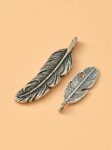 約100入/件鋅合金復古羽毛形狀diy珠寶吊墜,適用於製作耳環、手鍊和項鍊