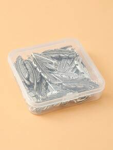 約100入/件鋅合金復古羽毛形狀diy珠寶吊墜,適用於製作耳環、手鍊和項鍊