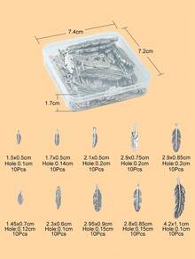 約100入/件鋅合金復古羽毛形狀diy珠寶吊墜,適用於製作耳環、手鍊和項鍊