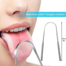 1個不銹鋼成人專用舌刮器,u形舌頭清潔器,用於口氣清新,口腔衛生保健工具,口氣清新劑,口腔日常護理產品
