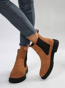 Women's Casual Round Toe Soft & Comfortable Slip-on Chelsea Fashion Boots - Brown - View 6