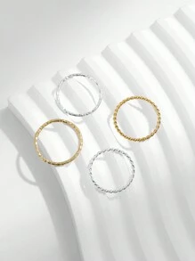 MODIAN 925 Sterling Silver Simple Fashion Stackable Ring Classic Wave Geometric Exquisite Finger Rings For Women Party Jewelry - Silver - View 9