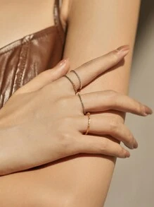 MODIAN 925 Sterling Silver Simple Fashion Stackable Ring Classic Wave Geometric Exquisite Finger Rings For Women Party Jewelry - Silver - View 6