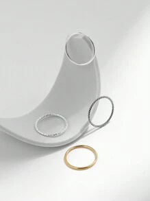 MODIAN 925 Sterling Silver Simple Fashion Stackable Ring Classic Wave Geometric Exquisite Finger Rings For Women Party Jewelry - Silver - View 8