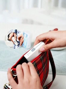 1pc Convenient Portable Dental Floss Dispenser With 10pcs Floss Picks Storage & Organizing Design - White - View 3