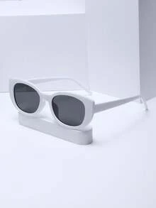 1 件装新款女士白色猫眼镜框时尚眼镜，永恒经典，适合日常生活和旅行 - 白色 - 查看 1