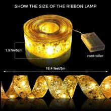 1pc 16.4ft Christmas Led Ribbon String Lights, Starlight Satin Lights, Home Decor, Tree Decorationschristmas Decor Christmas Gift Thanksgiving Christmas Tree Decor Ornaments Christmas Light Bedroom Decor Home Decor Party Decor Holiday Festival Room Decor - Multicolor - View 4