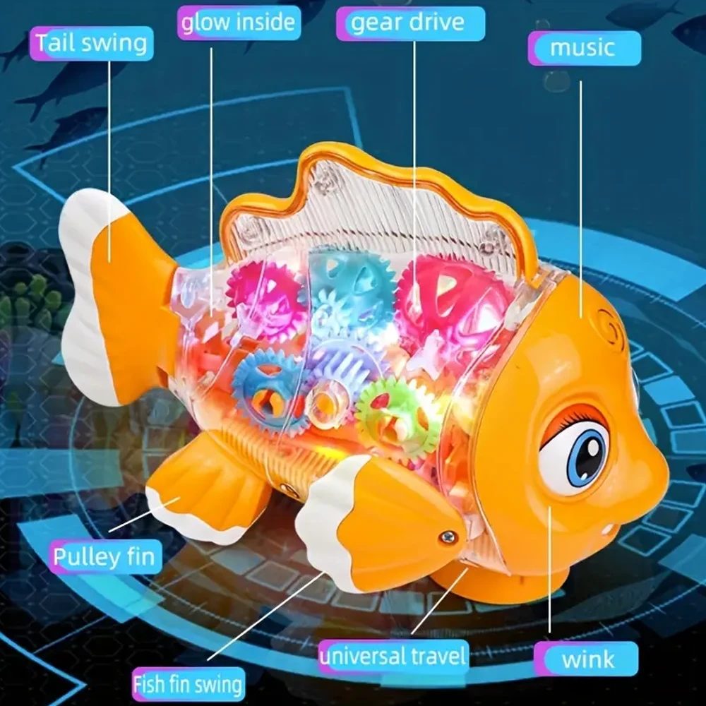 Children's Electric Clownfish Shaped Rocking Fish, Bee, Police Car Toy ...