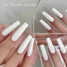 XEIJAYI 1瓶白色持久凝膠指甲油，UV/LED可浸泡卸除凝膠指甲油，適用於美甲DIY沙龍居家美甲，節日禮物，女性美甲與睫毛DIY沙龍禮物 - 白色 - 查看 4