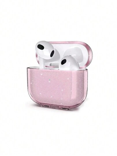 Pink Compatible With Apple Solid Color Airpods1/2, Airpods Pro, Airpods 3, Airpods Pro (2nd Generation) Series Minimalist Loose Powder Tpu Soft Shell Earphone Protective Cover