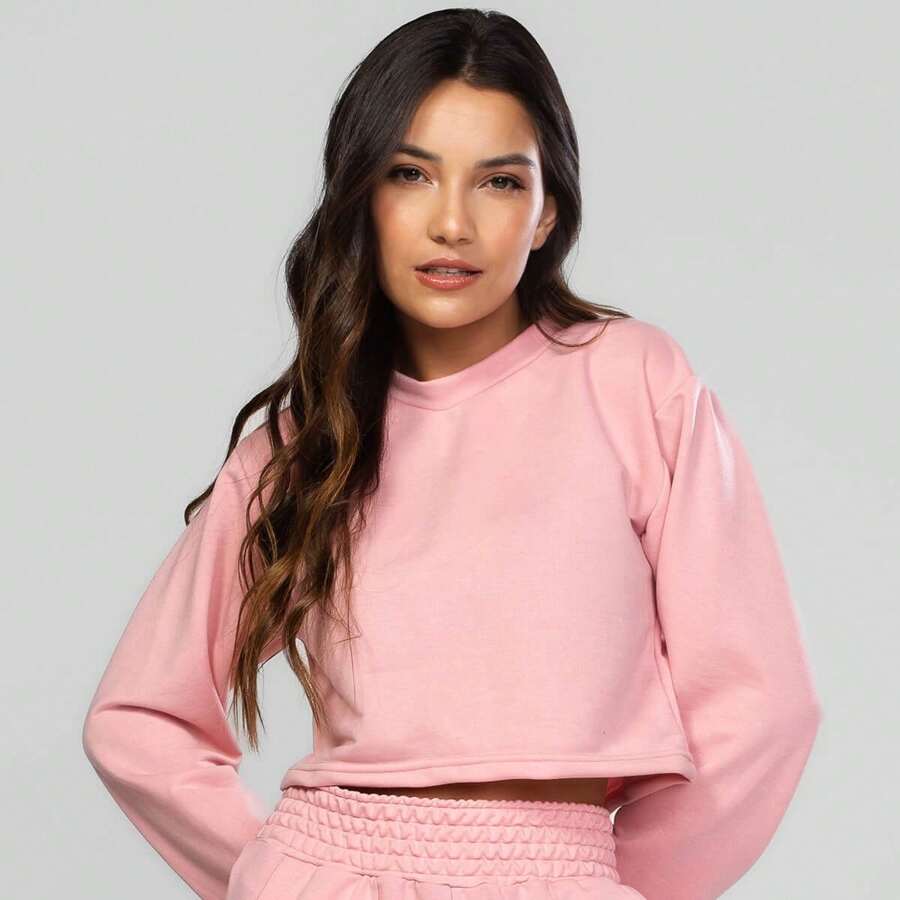 Vicbela Women Sweatshirts - Màu Hồng baby - Xem 1