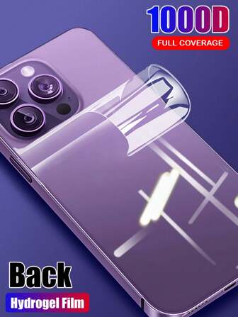 高清自動修復防指紋，適用於iPhone 11 12 13 14 15 系列的全覆蓋背部水凝膜，適用於蘋果iPhone 12 13 迷你版14 15 Plus屏幕保護配件