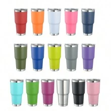 termo de 30oz de acero - Verde militar - Ver 2