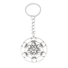 1pc Fashionable Antique Silver Cubic Charm Pendant Keychain - Antique Silver - View 1