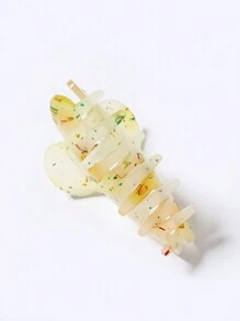 1pc Ladies' Slim & Sparkly Candy Colored Hair Clip - Beige - View 3