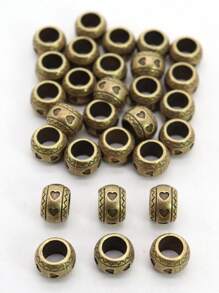 30pcs Hợp kim Hình trái tim Lớn Lỗ Hạt Đối với DIY Làm vòng tay - Đồng - Xem 12