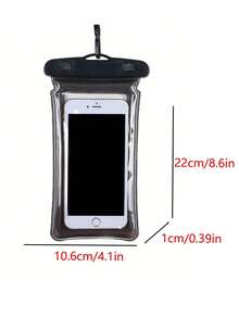 防水手機殼,休閒防水手機袋手機pvc袋,適用於假期戶外水上玩樂,附有氣墊防水手機保護殼 - 黑色 - 查看 5