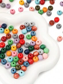 beadia 50pcs Colorful Round Wooden Beads, For Necklace And Bracelet DIY Crafting Materials - Multicolor - View 6