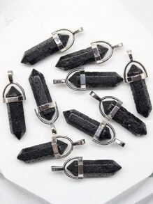10PCS Natural Stone Agates Quartz Crystal Pendants For Necklace Charm Fluorite Hexagonal Pendant DIY Jewelry Making Accessories - Multicolor - View 11