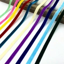 4.5m 10mm Wide Colorful Single-Sided Flocked Ribbon With Bowknot For Gift Wrapping Valentines - Multicolor - View 9
