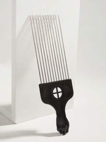 1 Miếng Đen Thép không gỉ Dụng cụ tạo kiểu tóc - Rộng Răng Xoăn Lược & Lược & Nắm tay Xử lý Lược - màu đen - Xem 1