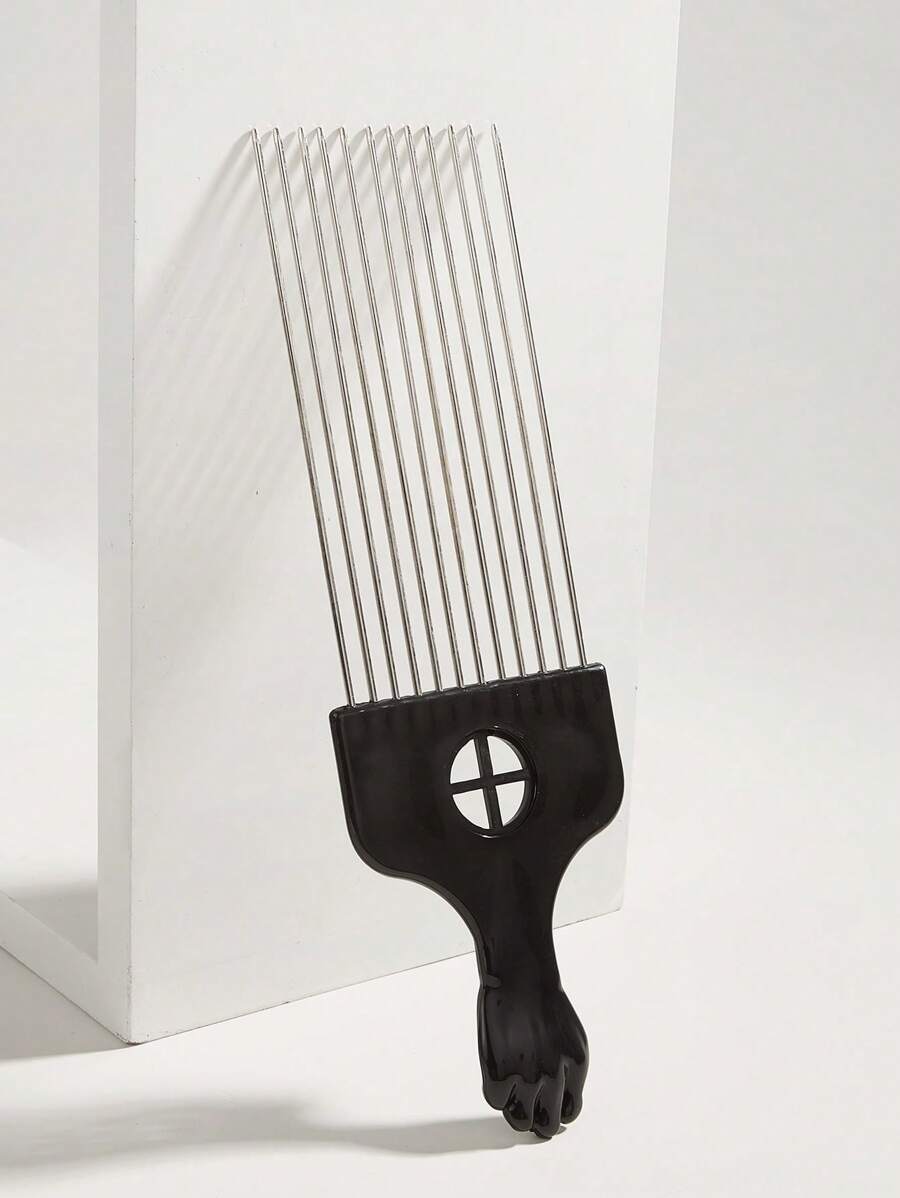 1 Miếng Đen Thép không gỉ Dụng cụ tạo kiểu tóc - Rộng Răng Xoăn Lược & Lược & Nắm tay Xử lý Lược - màu đen - Xem 1