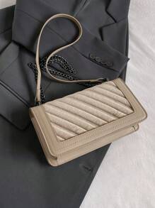 Fashionable Velvet Small Square Bag With Lock Buckle, Versatile Style