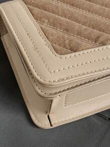 Fashionable Velvet Small Square Bag With Lock Buckle, Versatile Style