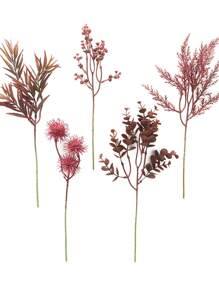 深紅桉樹蔥球花束,45cm,1入組(5件),絲綢布料,適用於聖誕節裝飾,桌子中心裝飾,秋冬裝飾,感恩節裝飾,家居裝飾 - 彩色 - 查看 5