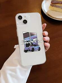 1pc Car Printed Transparent Phone Case With Precise Holes Compatible With IPhone