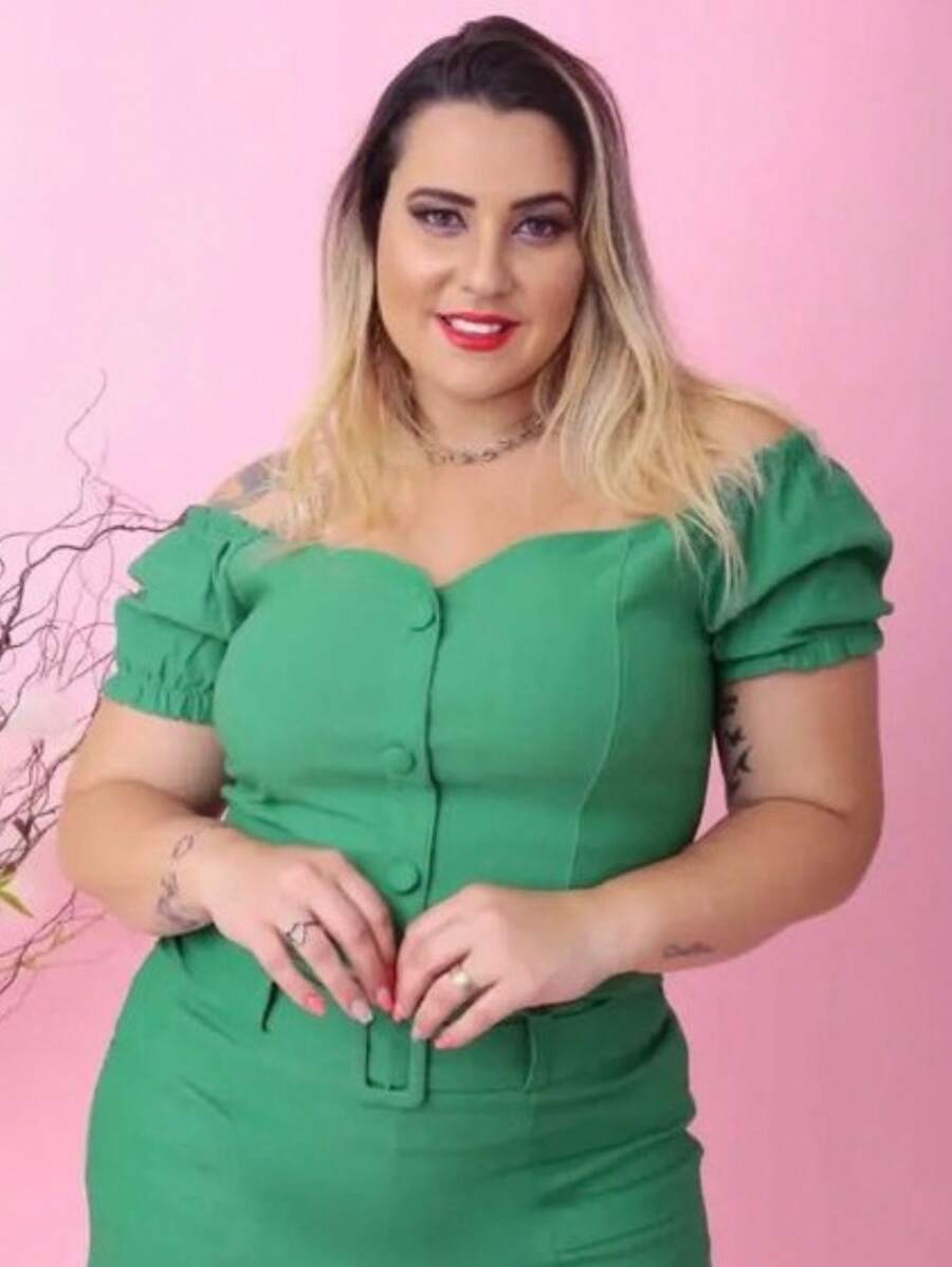 Plus Size Blouses - Green - View 1