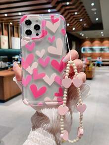 1入組附氣囊和掛繩的愛心裝飾反摔手機殼,適用於iphone 15 Pro Max - 彩色 - 查看 1