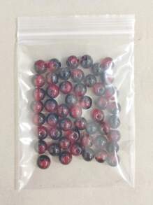 50pcs 8mm Black & Red Colored Glass Beads String For Diy Jewelry Making - Burgundy - View 5