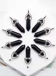 10PCS Natural Stone Agates Quartz Crystal Pendants For Necklace Charm Fluorite Hexagonal Pendant DIY Jewelry Making Accessories - Multicolor - View 27