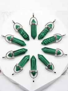 10PCS Natural Stone Agates Quartz Crystal Pendants For Necklace Charm Fluorite Hexagonal Pendant DIY Jewelry Making Accessories - Multicolor - View 28