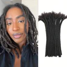 Extensiones De Rastas De 6 Pulgadas/8 Pulgadas/10 Pulgadas/12 Pulgadas, 10 Hebras De 0,6 Cm De Ancho, Extensiones De Rastas Loc, Rastas Sintéticas De Ganchillo, Moda Para El Cabello, Reggae, Hip-hop, Sintético, Estilo Afro Rizado, Extensiones De Cabello Trenzado Negro Natural Para Hombres/mujeres, Vida Diaria - Negro - Ver 9