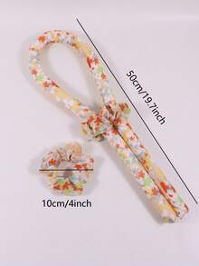 MIAO YA YA 3 件套碎花图案卷发棒、发圈，适合女性日常和节日佩戴