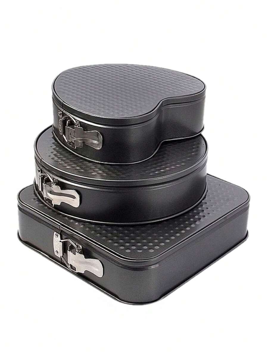 YUQING Removable Pastry Molds For Cakes 3 Pieces - Black - View 1