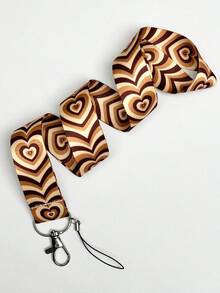 1 件咖啡色心形印花手機掛繩,適合男士、女士、青少年,相容於大多數智慧型手機,送給男孩和女孩的精美生日/聖誕禮物 - 咖啡棕 - 查看 2