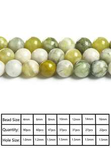 1 件天然綠色翡翠石串珠圓珠 -- 非常適合珠寶製作、diy 項鍊、手鍊、耳環等! - 綠色 - 查看 5