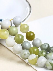 1 件天然綠色翡翠石串珠圓珠 -- 非常適合珠寶製作、diy 項鍊、手鍊、耳環等! - 綠色 - 查看 2